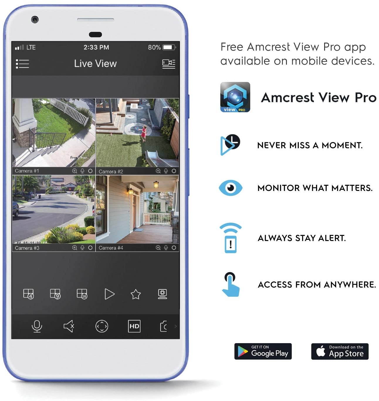 Amcrest 5MP POE Camera, Outdoor Vandal Dome Security POE IP Camera, 5-Megapixel, 98ft NightVision, 2.8mm Lens, IP67, IK10 Resistance, MicroSD 256GB (Sold Separately), Cloud, NVR (IP5M-D1188EW-28MM)
