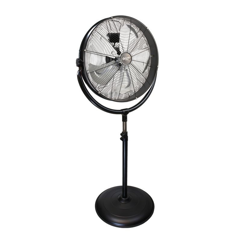 Comfort Zone CZHVP20S High-Strength 20-Inch High-Velocity 3 Speed 180-Degree Adjustable Industrial Drum Cooling Fan, Black