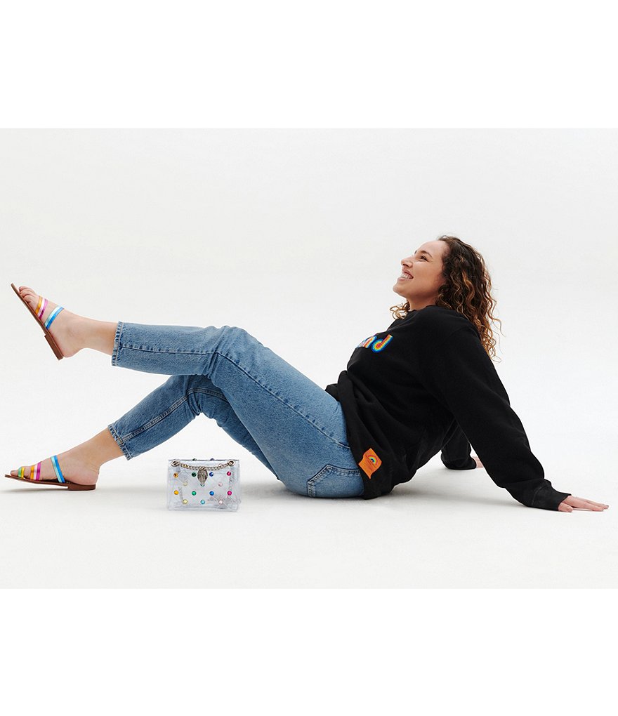 Kurt Geiger London Delilah Rainbow Leather Flat Sandals