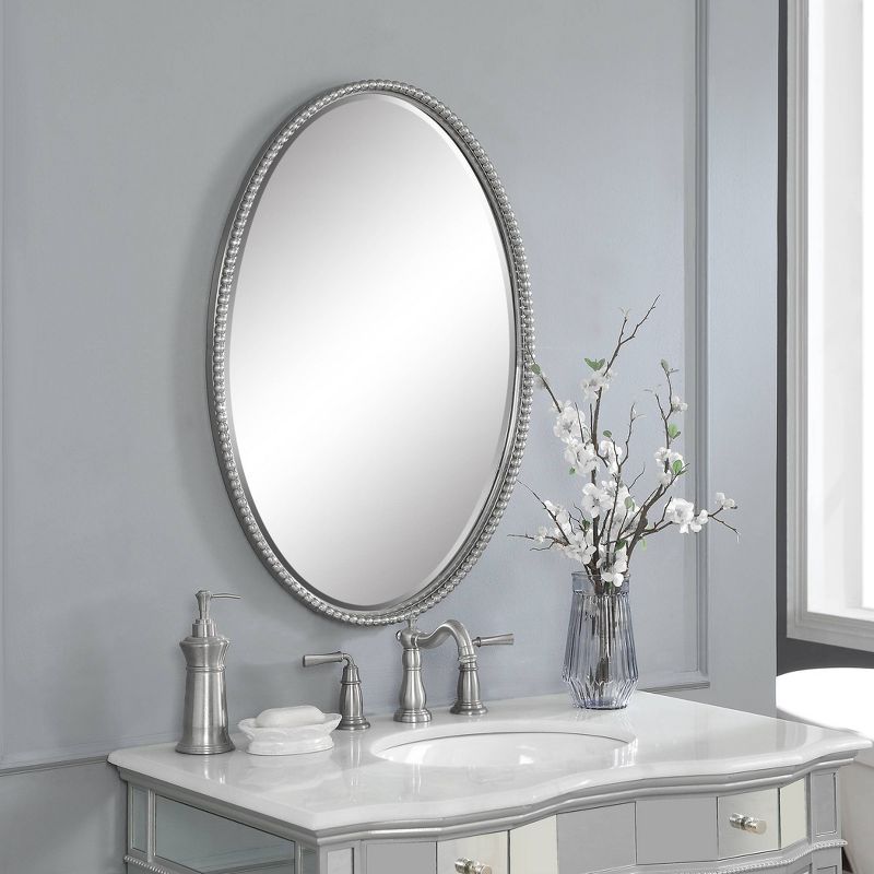 Oval Sherise Decorative Wall Mirror Brushed Nickel - Uttermost