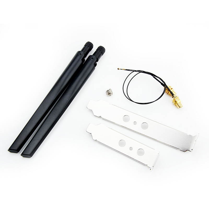 Dual band 5dbi Wireless WiFi Antenna RP-SMA + MHF4/IPX Pigtail Cable Desktop Kit For NGFF M.2 Card Intel AX200 9260 8265 3G/4G Module