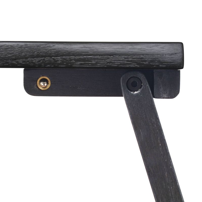 21" x 10" Wood Live Edge Bed Tray Black - Hopper Studio