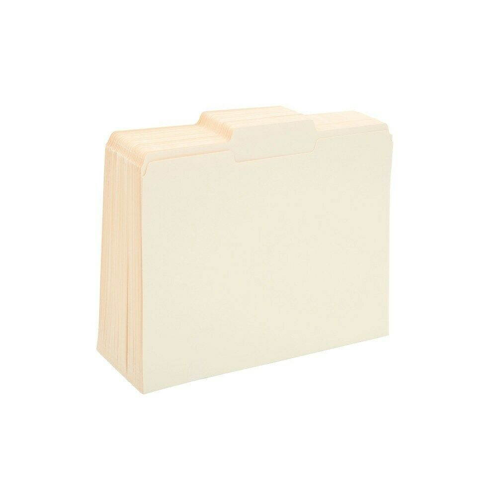 Staples Manila File Folders 3-Tab Center Position Letter 100/Box (116780)