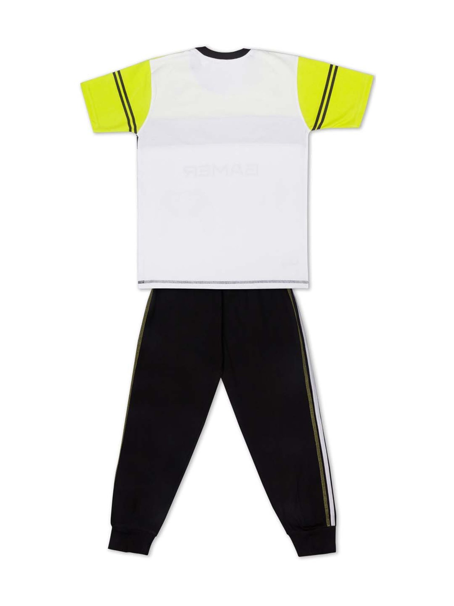 Todd N Teen Kids Green Cotton Printed T-Shirt & Joggers