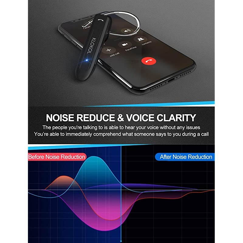 Bluetooth Headset 28Hrs Playtime Wireless Bluetooth Earpiece for Cell Phone Noise Canceling Car Business Earbud Headphone with Mic and Mute Compatible with iPhone Samsung Android