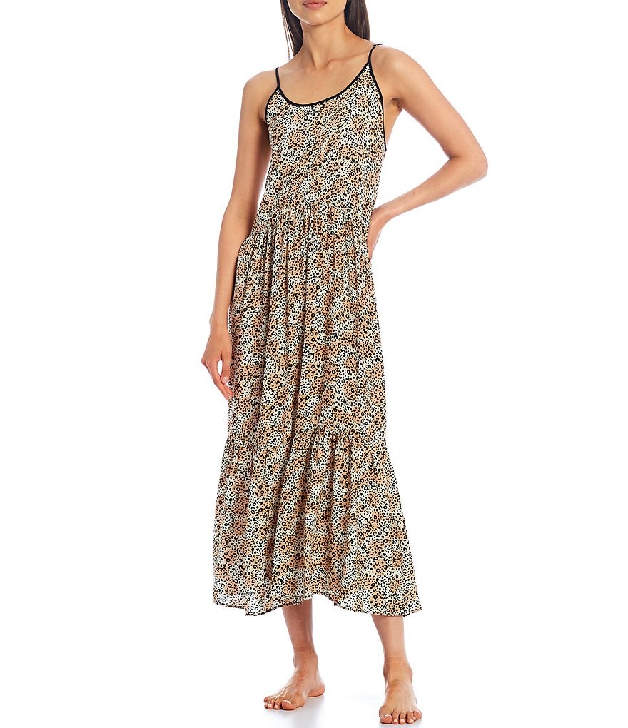 Papinelle Dot Print Modal Pleat Front Nightgown