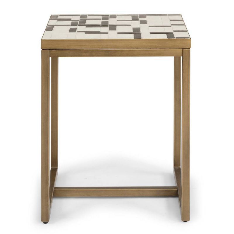 Geometric II End Table Brushed Brass - Home Styles