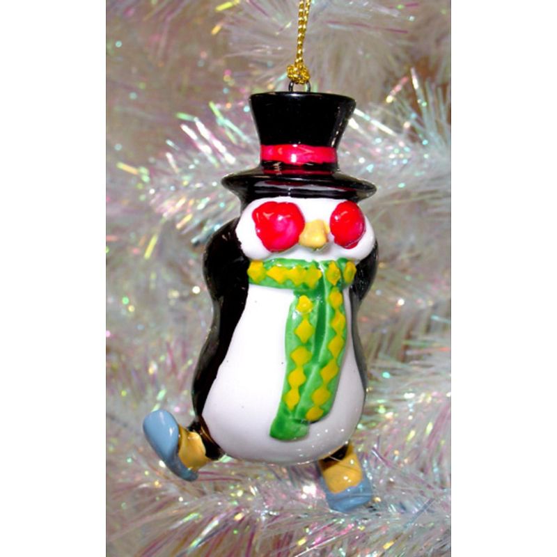 Kurt S. Adler 3.5" Skiing Penguin Christmas Ornament - Black/White
