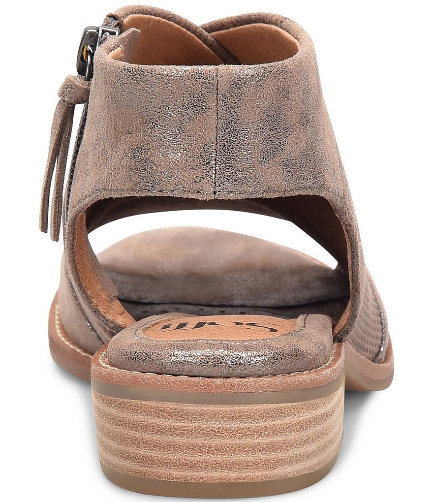 Sofft Natalia Perforated Metallic Suede Sandals