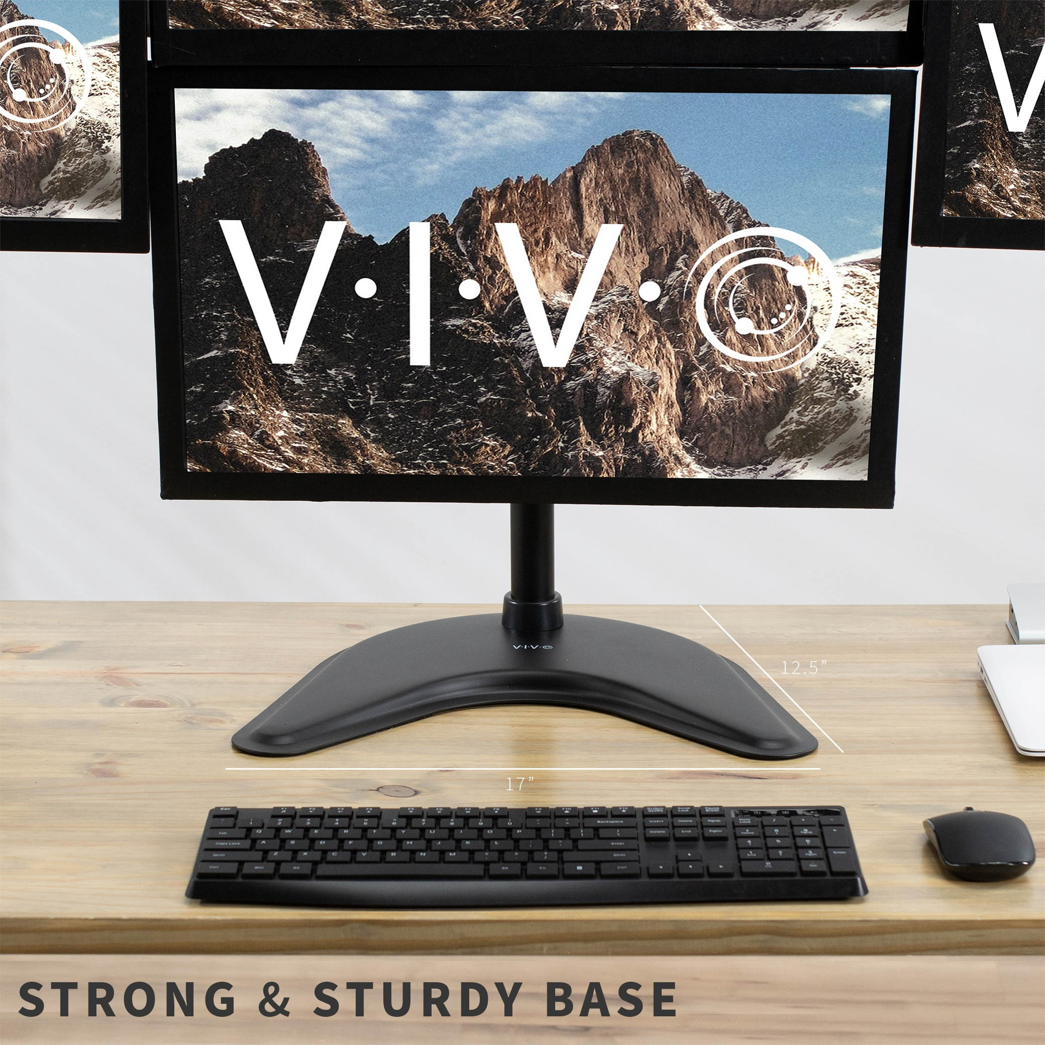 VIVO Quad LCD Monitor Desk Stand Mount Free-Standing 3 + 1 = 4 Screens up to 24" (STAND-V004Z)
