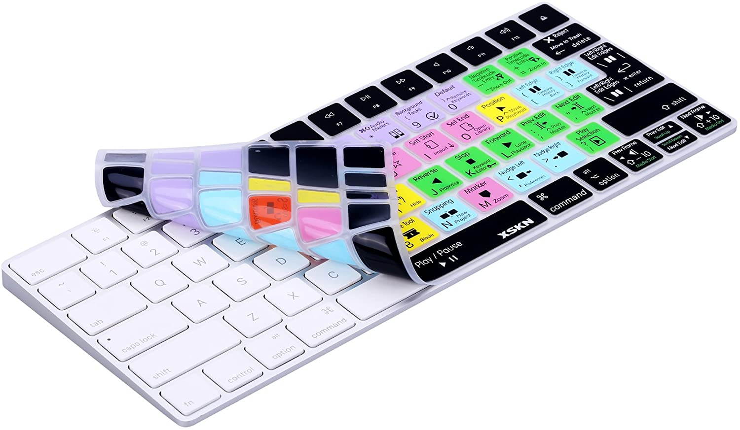 XSKN Final Cut Pro X Shortcut Keyboard Cover Skin FCPX Hotkeys Silicone Keyboard Cover for Magic Keyboard MLA22LL/A (US Version)