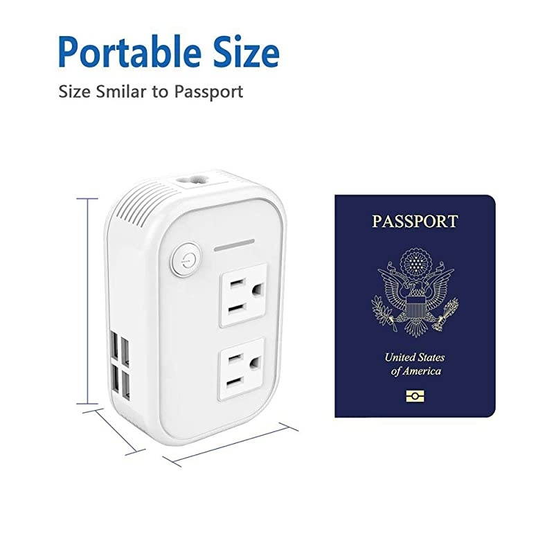 International Travel Adapter Power Step Down 220v to 110v Voltage Converter with 4port USB in UK European Italy Asia more than 150 Countries over the World