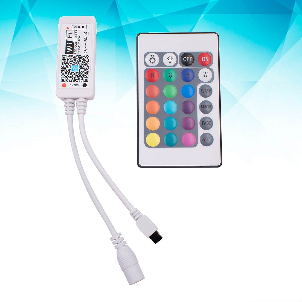 Wifi LED Controller for Strip Lights Smart Controller with Remote Working with Assistant Android IOS System (White)