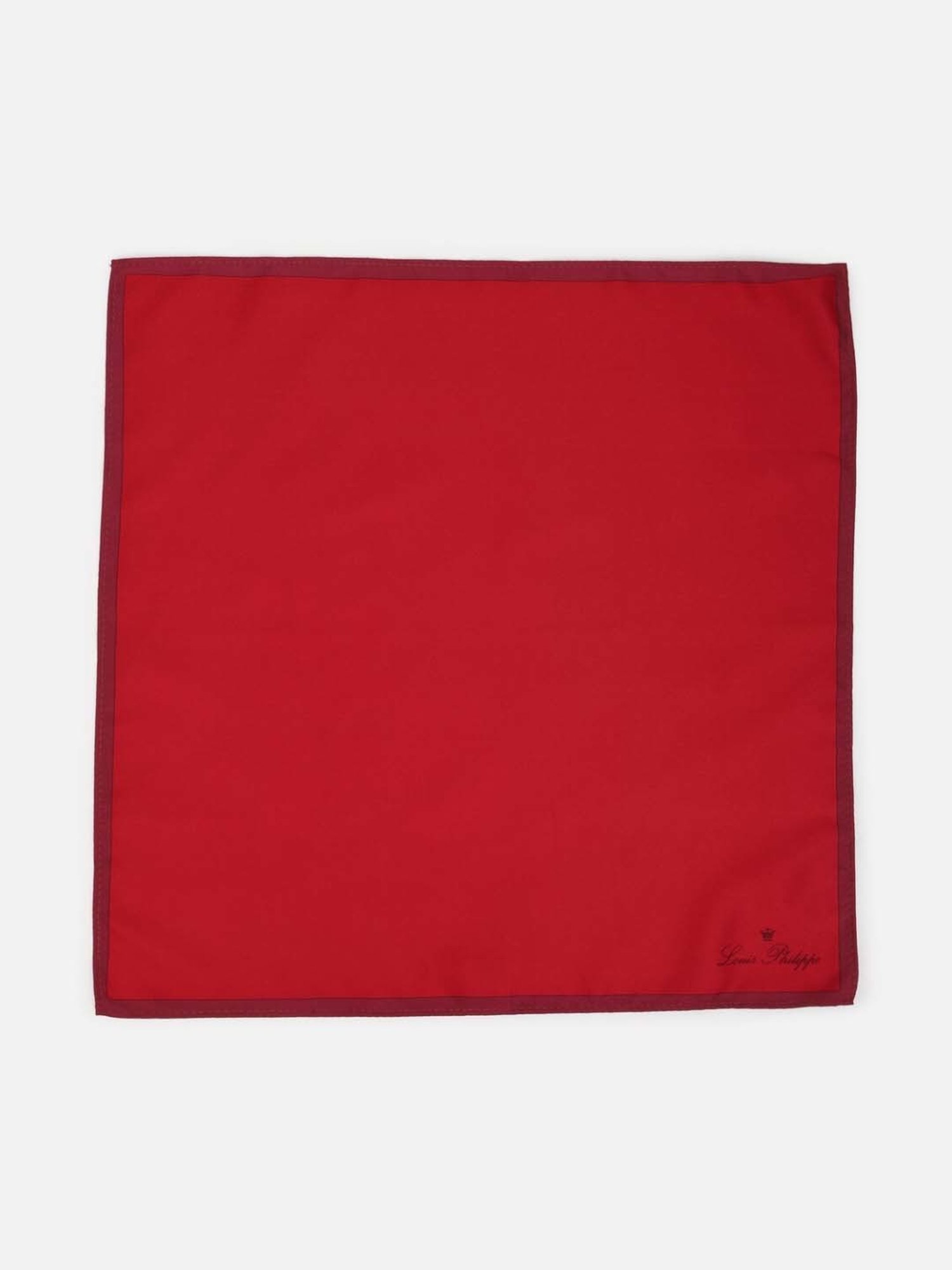 Louis Philippe Maroon Checks Tie with Pocket Square