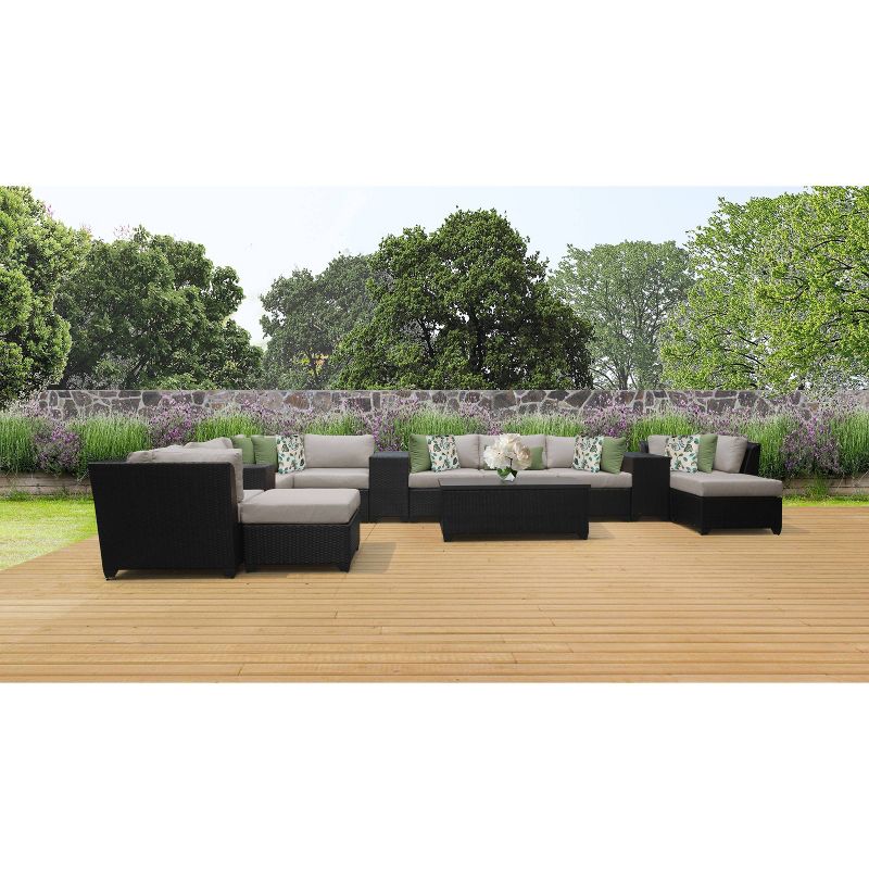 Barbados 14pc Patio Sectional Seating Set - Beige - TK Classics
