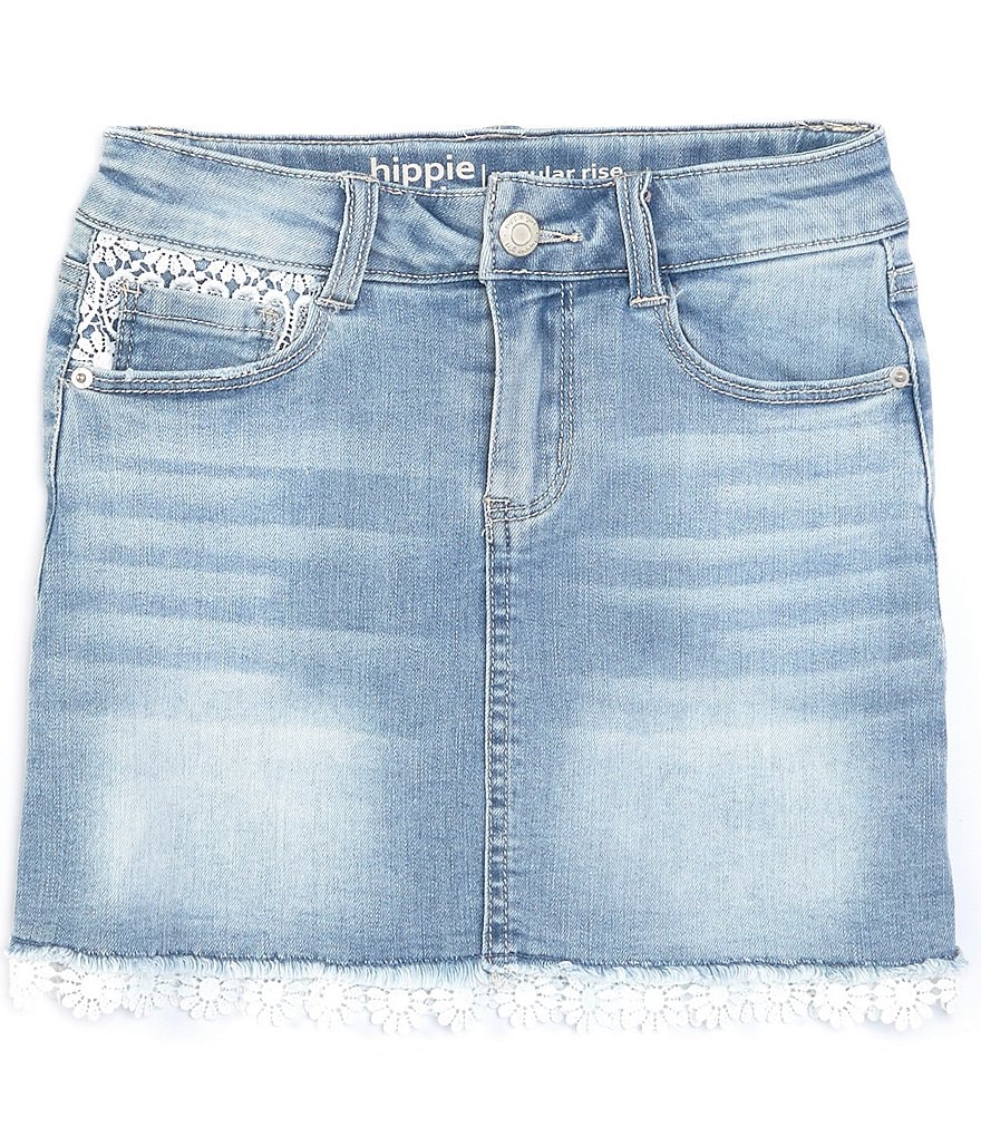 I.N. Girl Big Girls 7-16 Button-Front Denim A-Line Skirt