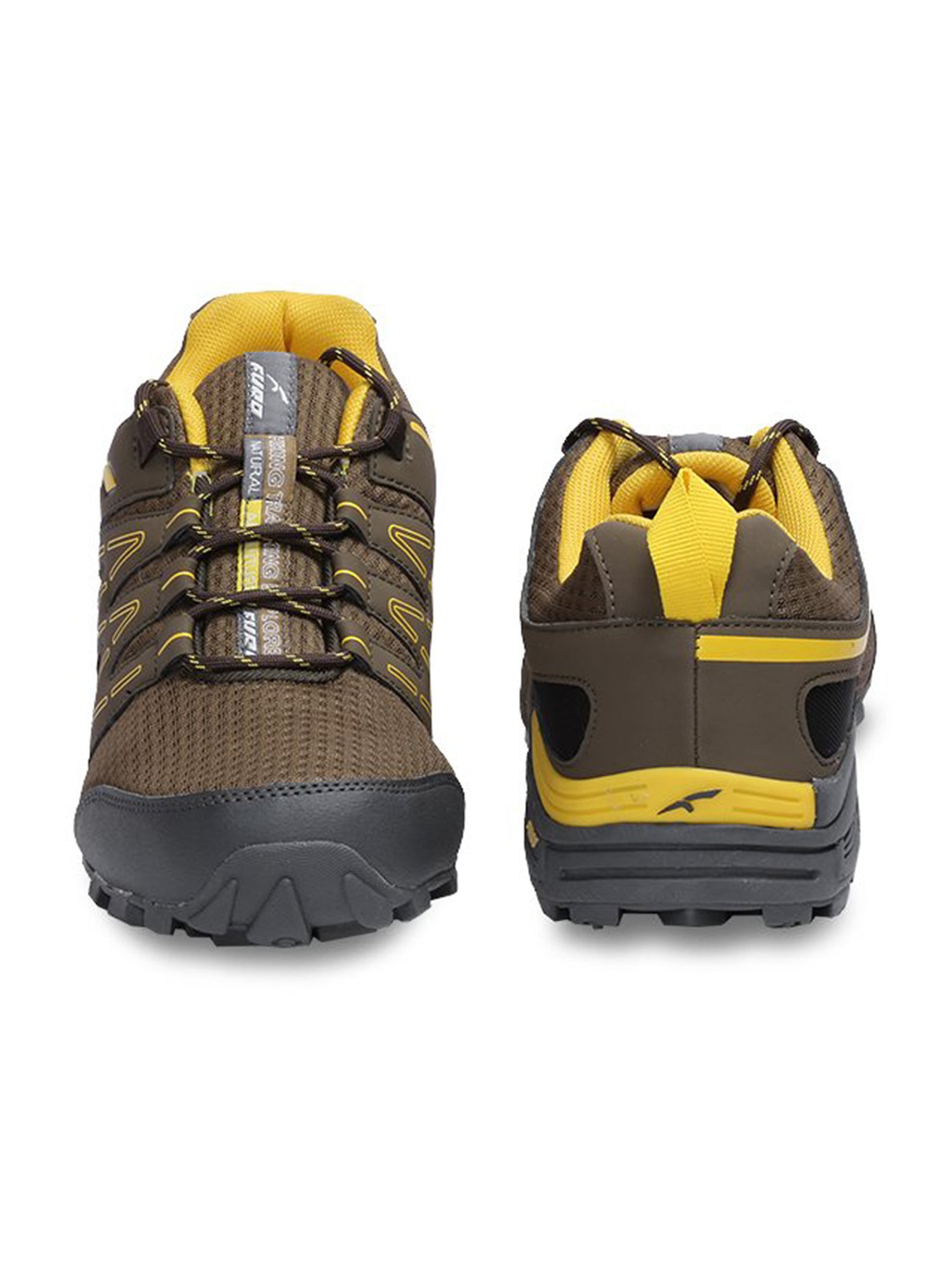 Furo by Red Chief Men's Brown & Yellow Hiking Shoes