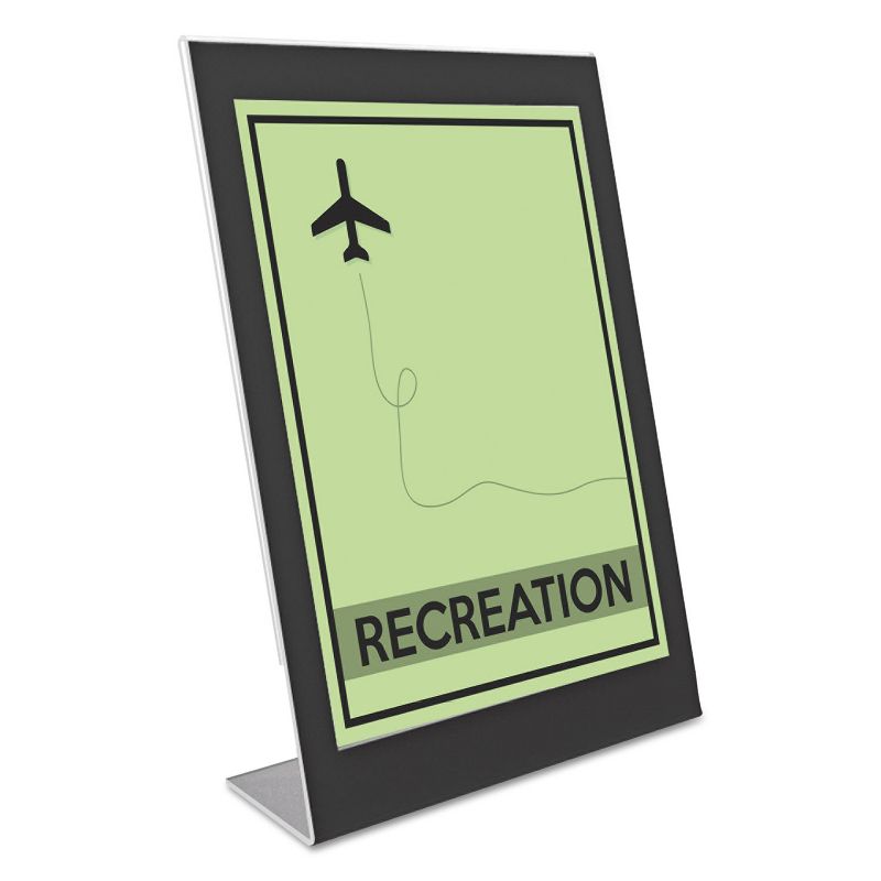 Deflecto Superior Image Black Border Sign Holder Plastic 8-1/ 2 x 11 Black/Clear 69775