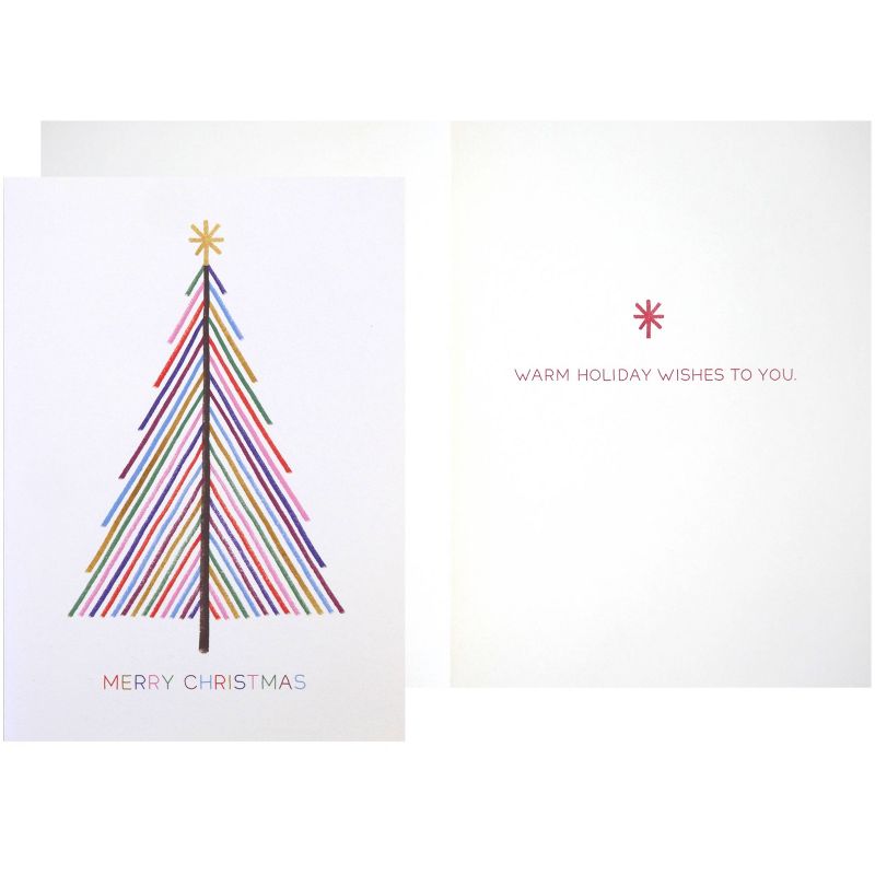 Green Inspired Colorful Tree Boxed Cards 16ct