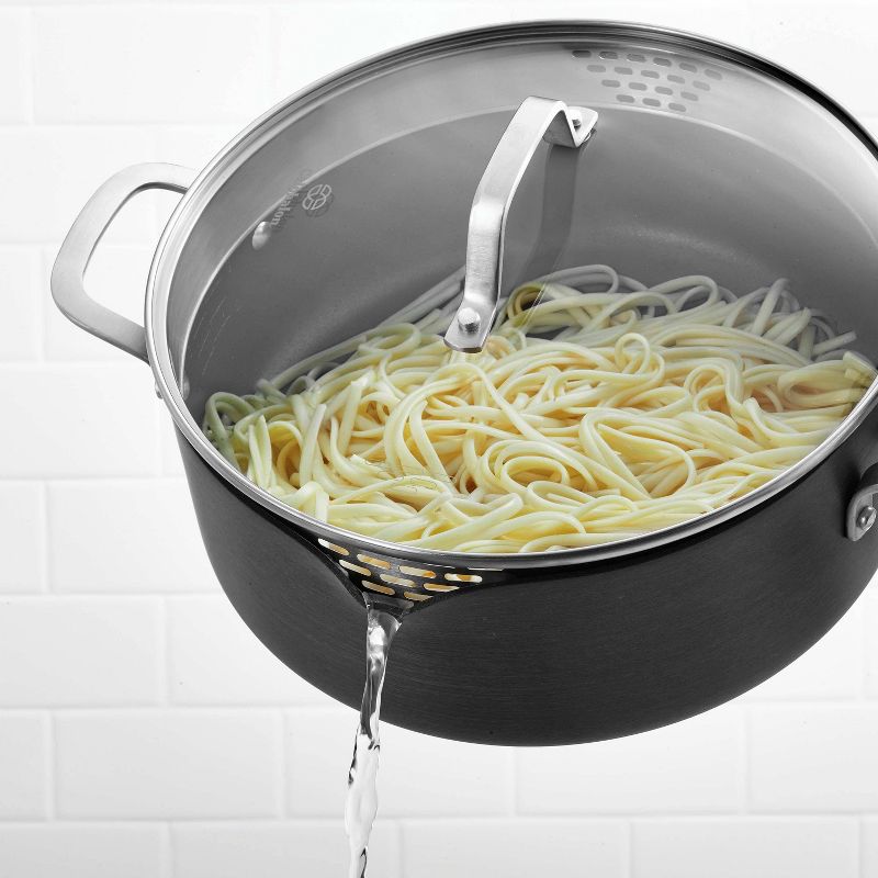 Meyer Corporation Anolon Nouvelle Copper Luxe Hard-Anodized Nonstick Casserole, 4-Quart, Onyx