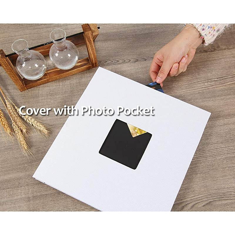 Photo Album Self Adhesive 3x5 4x6 5x7 8.5x11 Magnetic Scrapbook Album DIY Length 11 x Width 10.8 (Inches) with A Metallic Pen