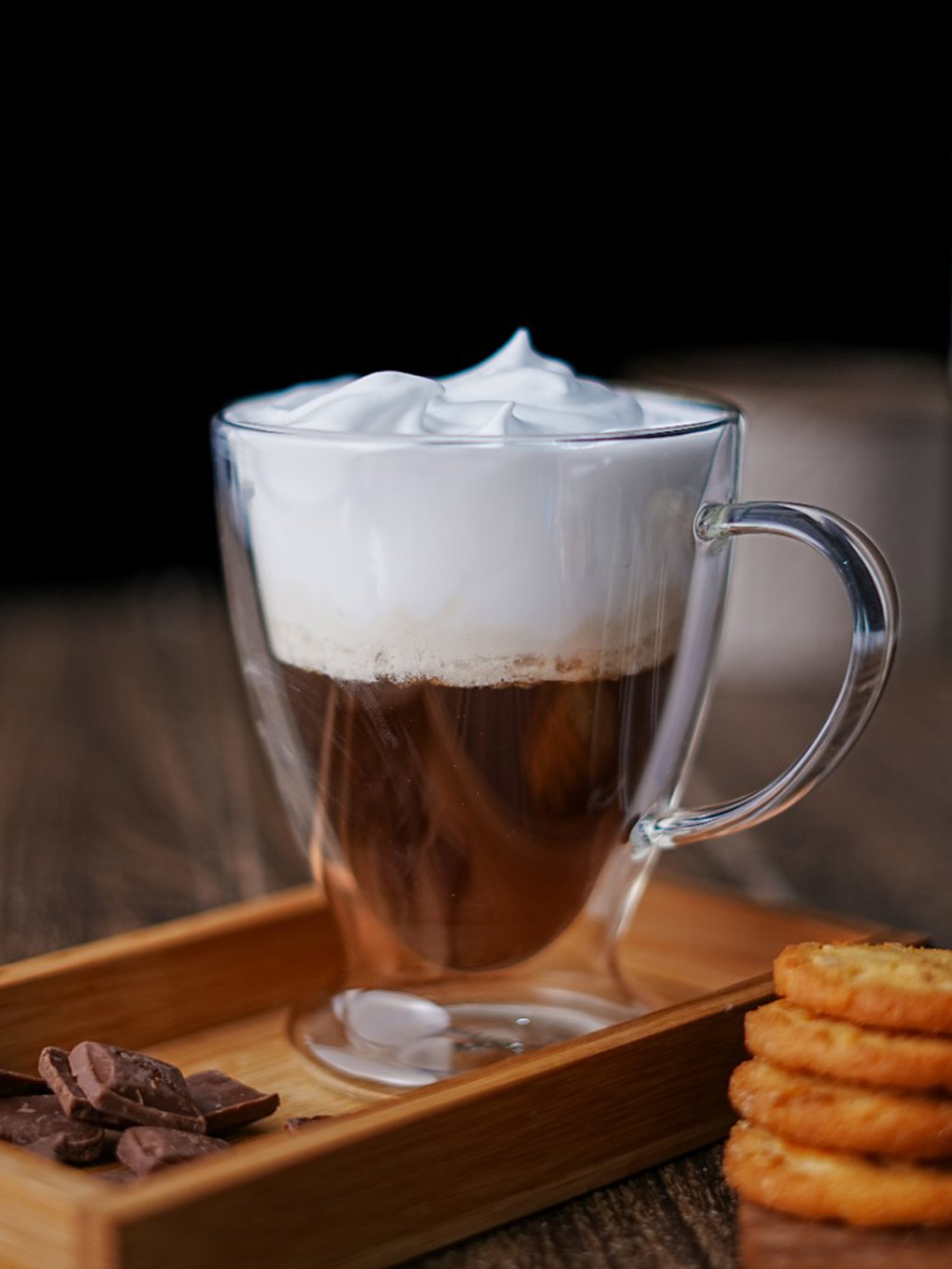 Femora Transparent Borosilicate Double Wall Coffee Cup (320ml)