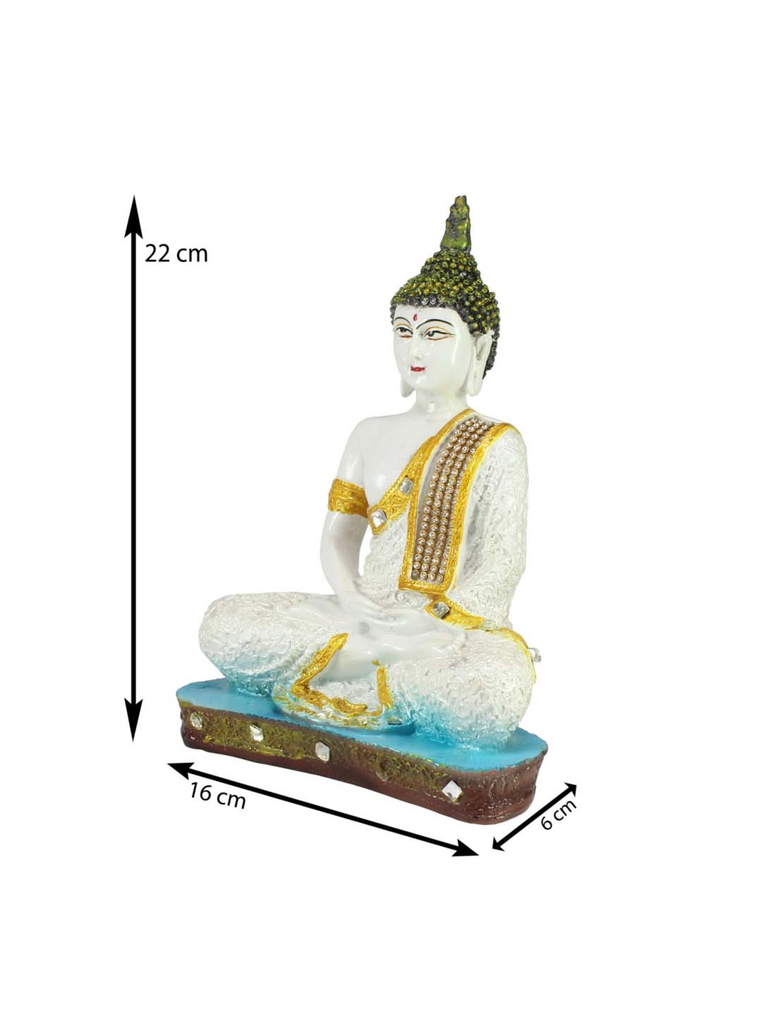 eCraftIndia White Buddha Decorative Showpiece - 24 cm