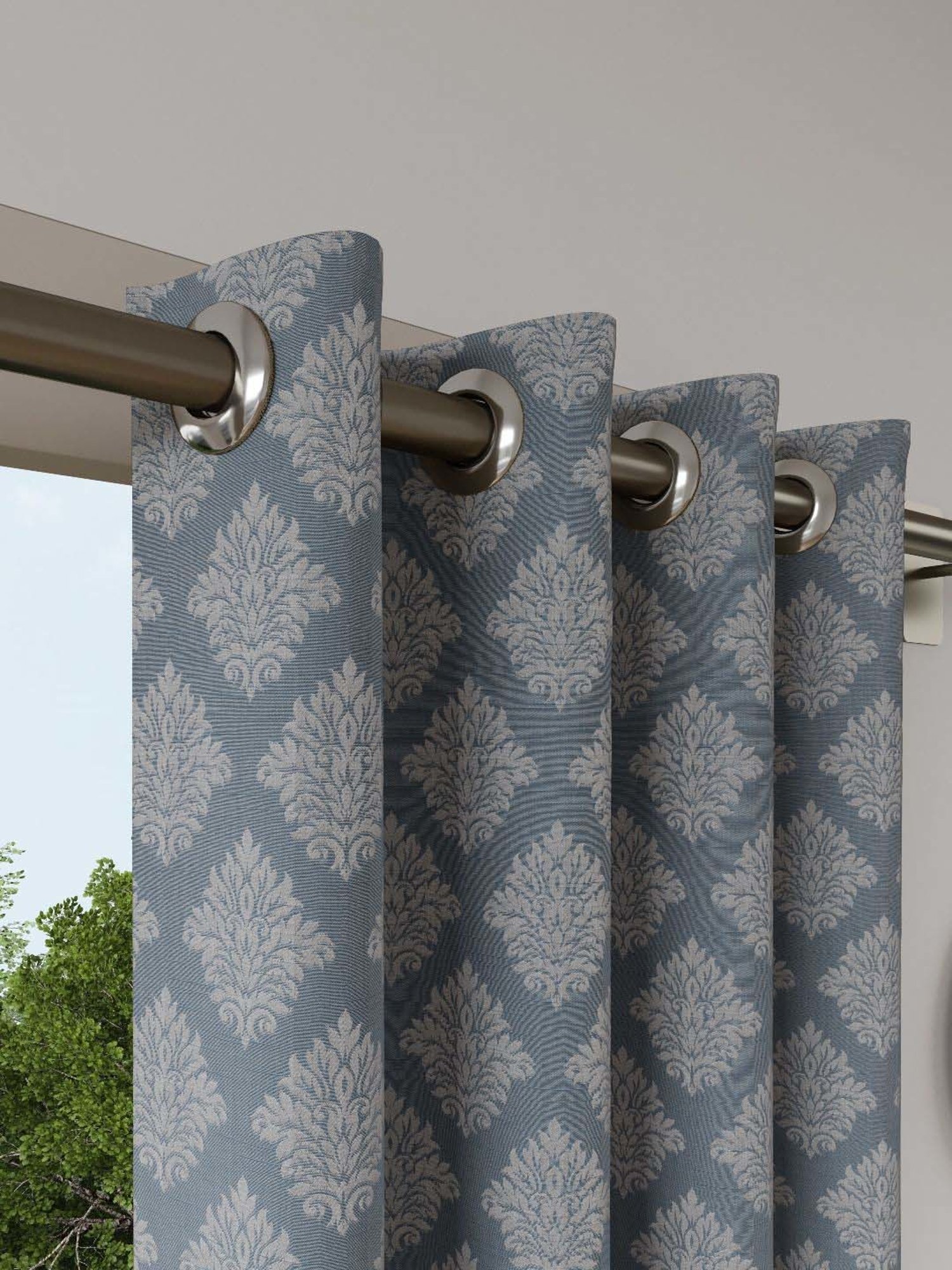 Ddecor Live Beautiful Blue Polyester 5 ft Window Curtain