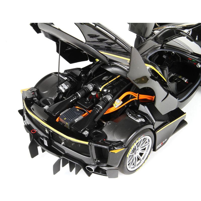 Ferrari FXXK Evo Nero #44 John Taylor Black with Yellow Accents 1/18 Diecast Model Car by BBR
