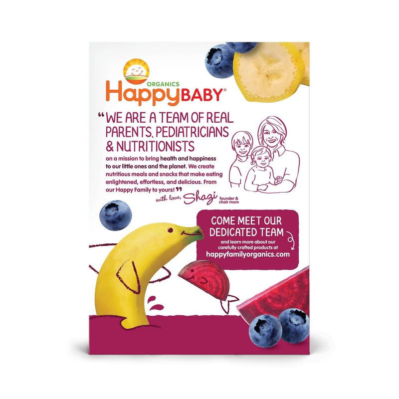 HappyBaby 4pk Organic Bananas Beets & Blueberries Baby Food Pouch - 16oz