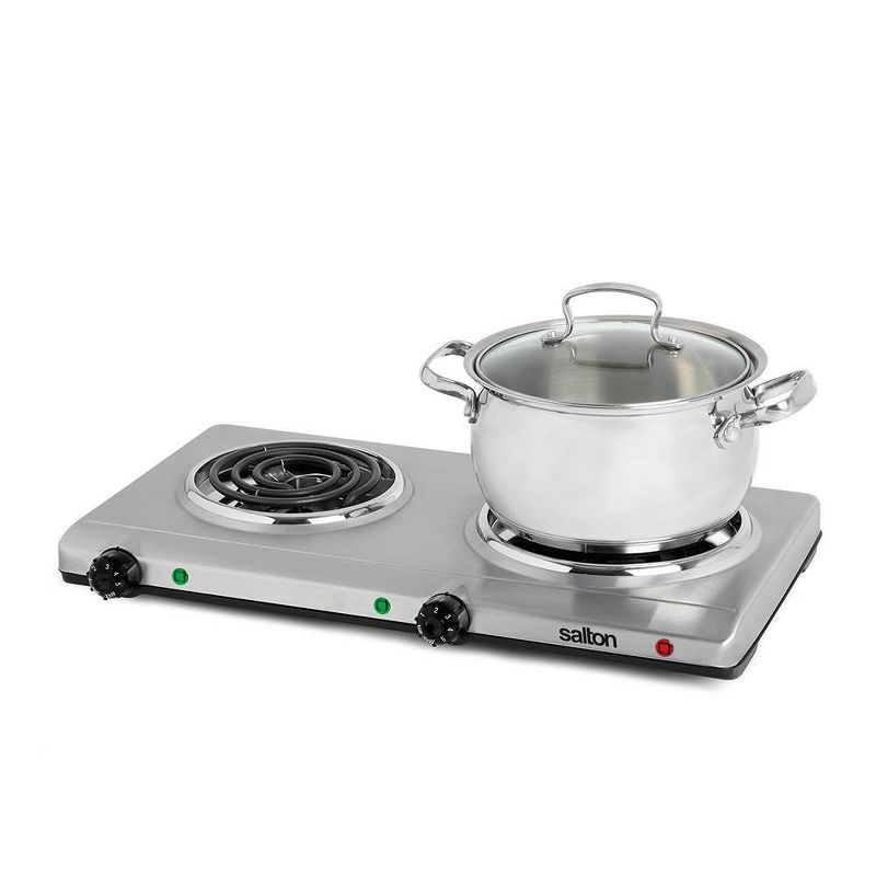 Salton Portable Cooktop Double Burner - Silver