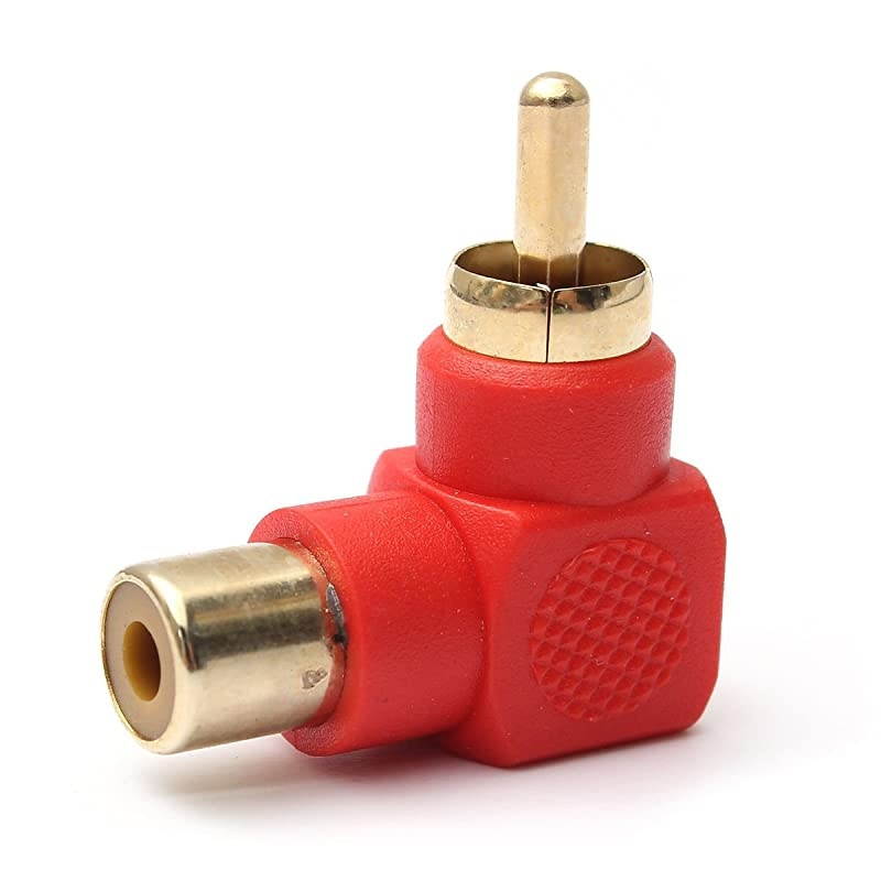 Male to Female Connectors Right Angle Plug Adapters MF 90 Degree Elbow GoldPlated 10 Black + 10 Red 20Pack
