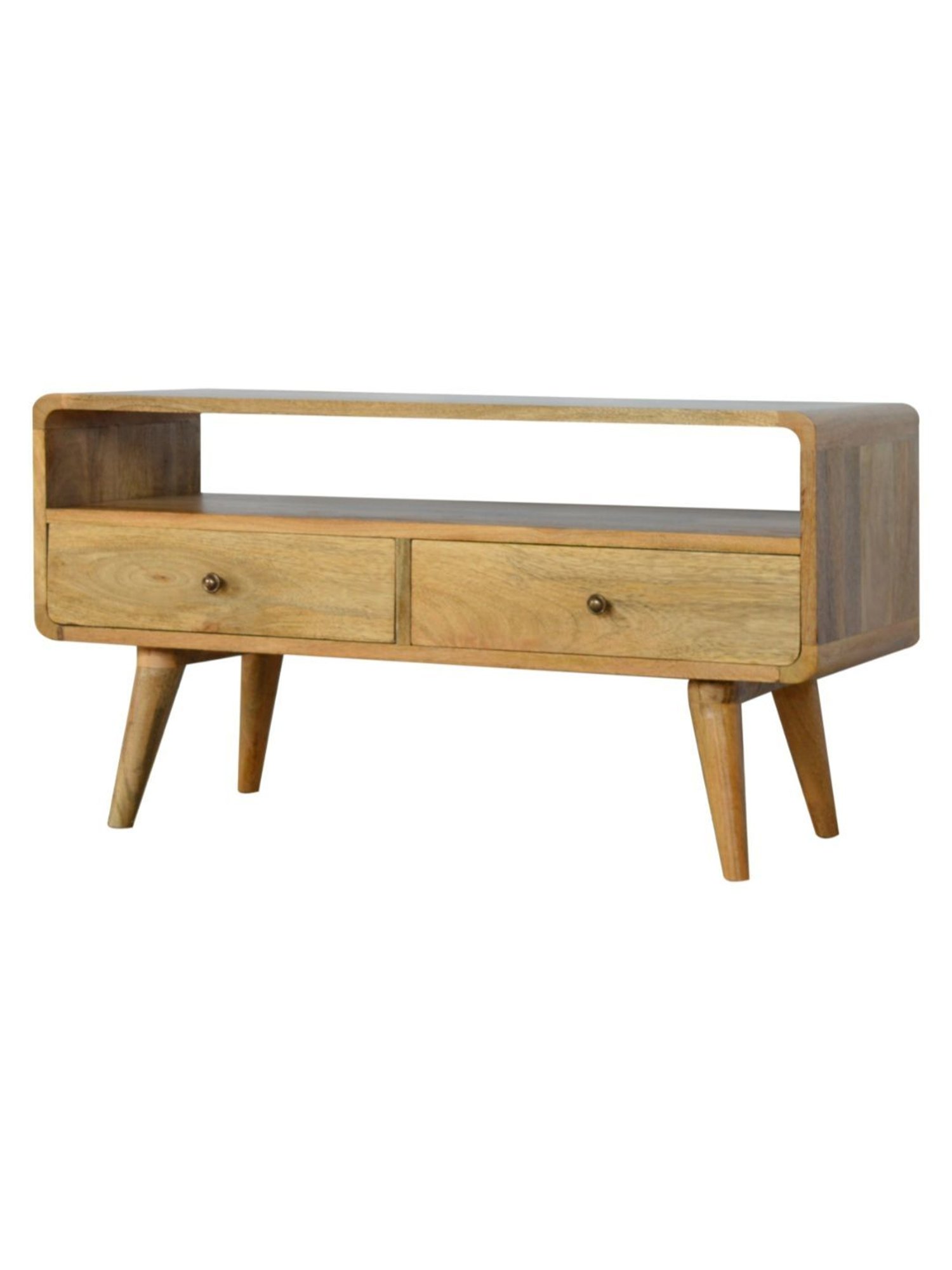 Artisan Furniture Brown Curved Oak-ish Media Unit