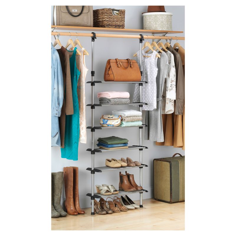 Whitmor 6-Shelf Metal Shoe Rack System