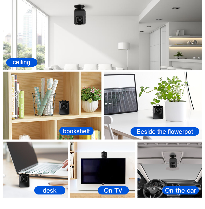 Mini Spy Hidden Camera Full HD Wireless Security Video 1080P Camera with Night Vision and Motion Detection, Portable Tiny Nanny Cam  for Car Indoor Outdoor Home