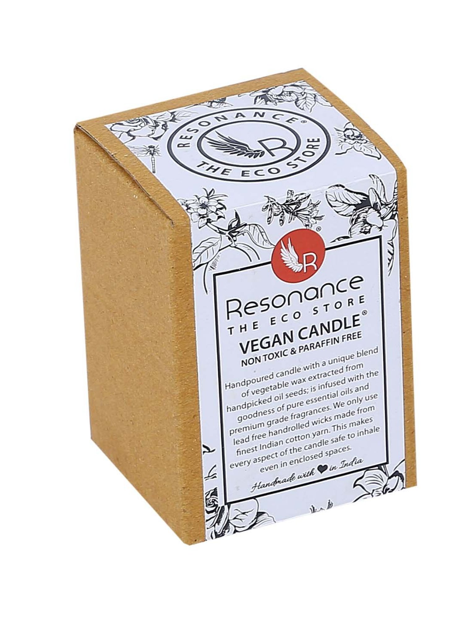 RESONANCE White Soy Wax Scented Aromatic VEGAN Candles (Cinnamon) - Set of 1