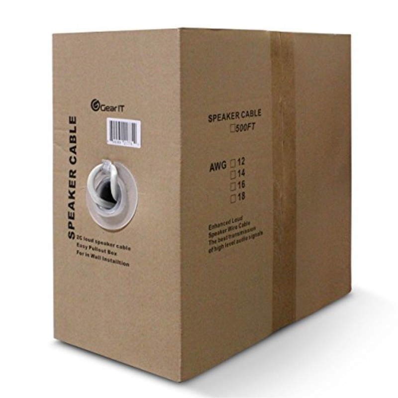 16 awg cl2 ofc in wall speaker wire, gearit pro series 16 awg gauge 500 feet / 152.4 meters / white ofc oxygen free copper ul cl2 rated inwall speaker wire cable for home theater and car audio