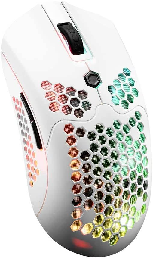 Ajiestour X2 12000DPI Dual Mode Gaming Mouse 7 Keys Hollow Out Design Wireless Mouse with RGB Light Effect for Laptop PC Computer