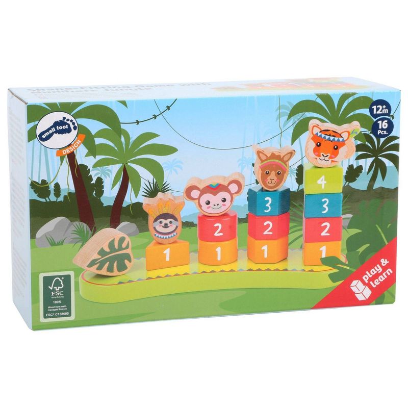 Small Foot Wooden Toys Shape Stacking Jungle Themed Game