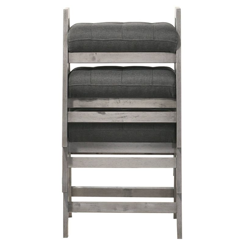 Set of 4 Jayne Stacking Stools Gray/White - Picket House Furnishings
