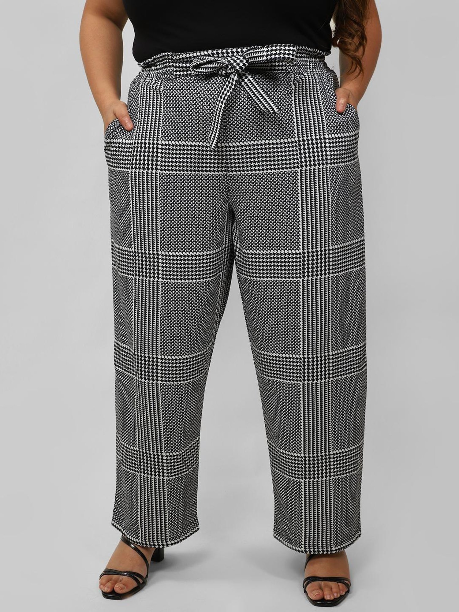 Amydus Black Houndstooth Trousers