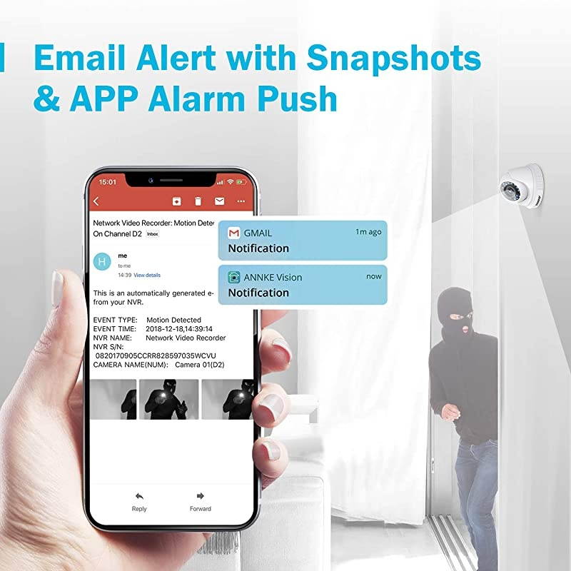 CCTV Camera Systems 8 Channel 5MP Lite H.265+ DVR with 1 TB HDD and (8) HD 1920TVL 1080p CCTV Dome Cameras, Instant Email and App Alerts with Snapshots &ndash; E200