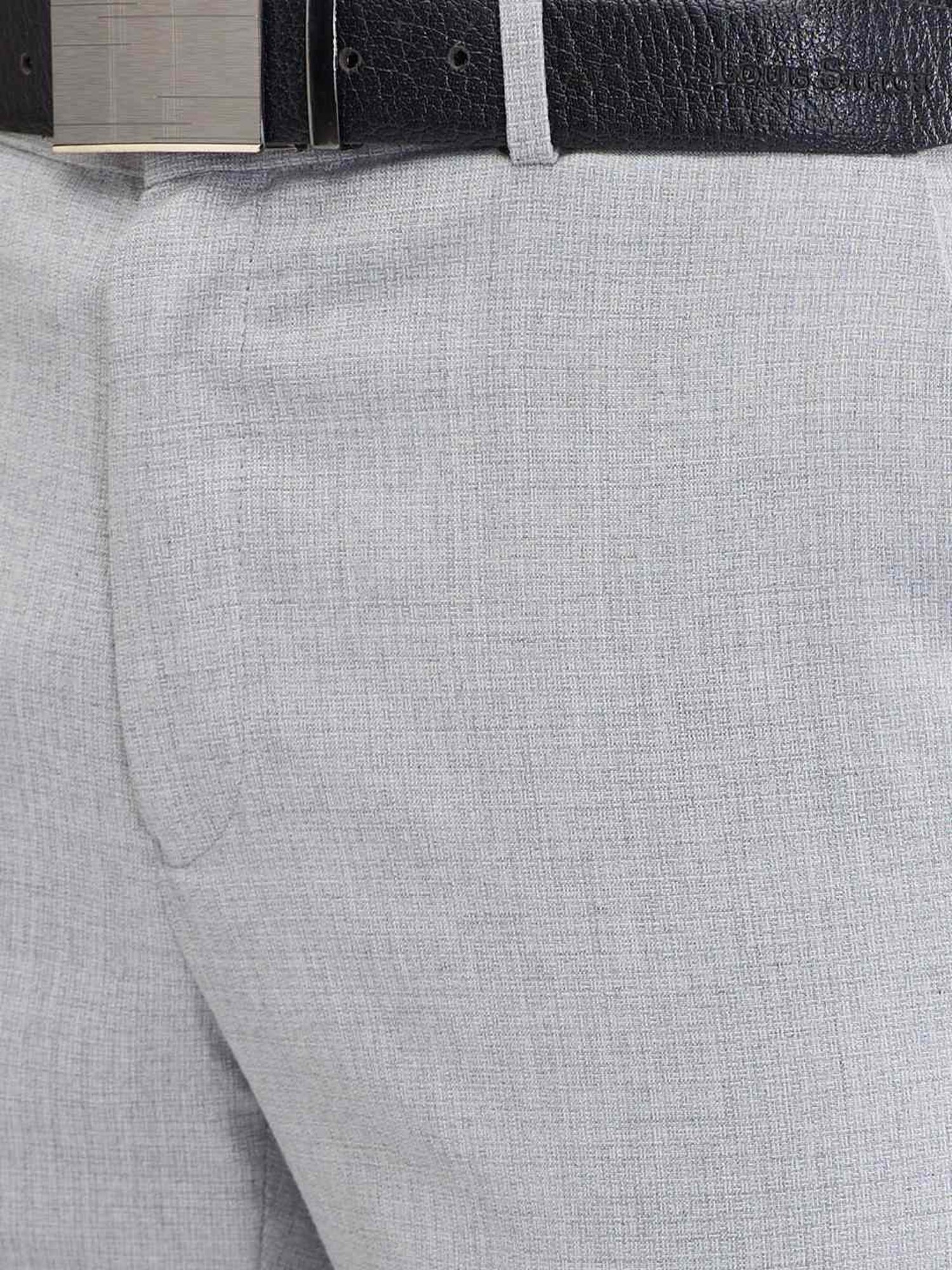 Raymond Grey Slim Fit Self Pattern Trousers