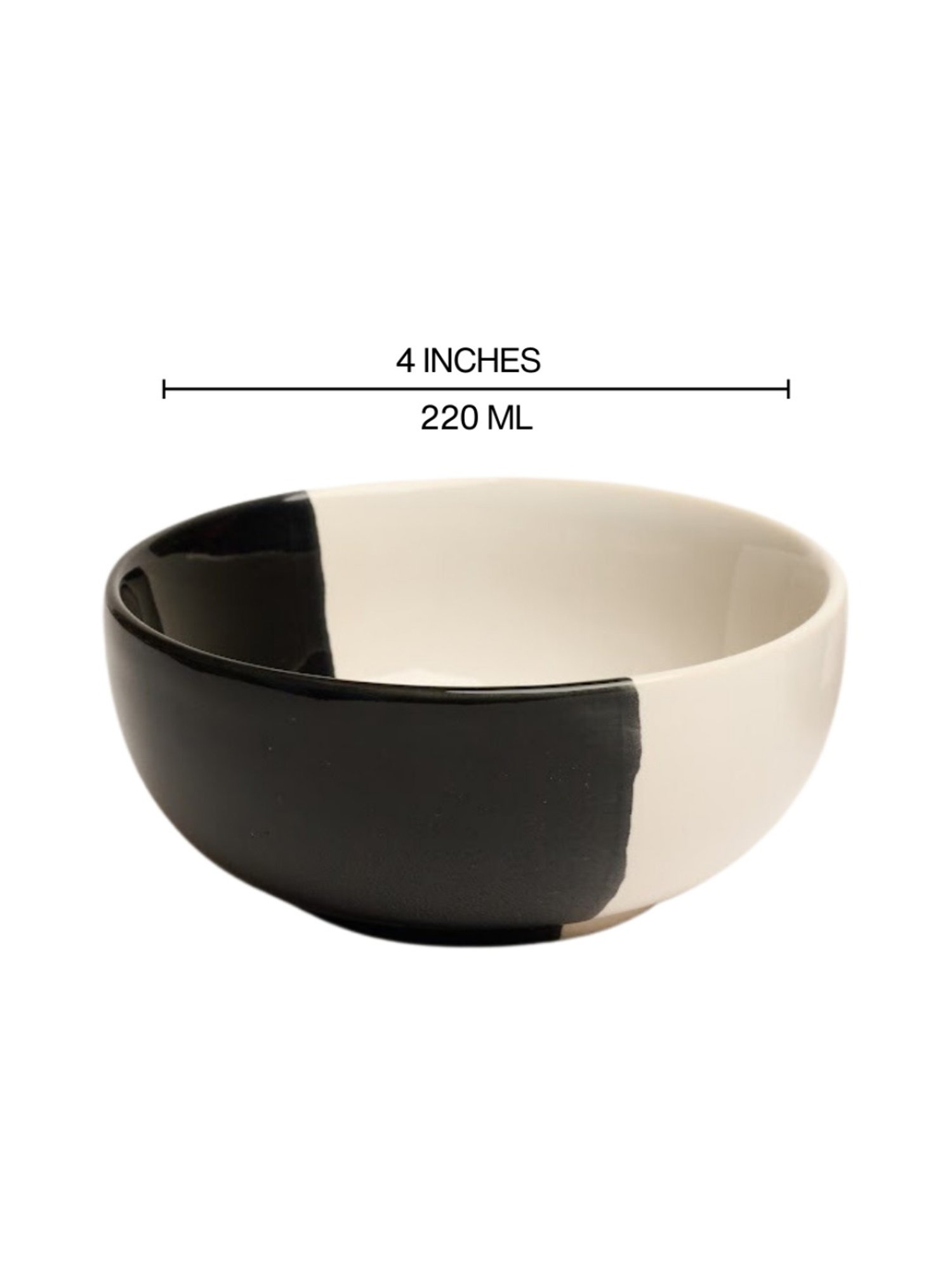 BlackCarrot Black & White Ceramic Dip Bowls Set of 2