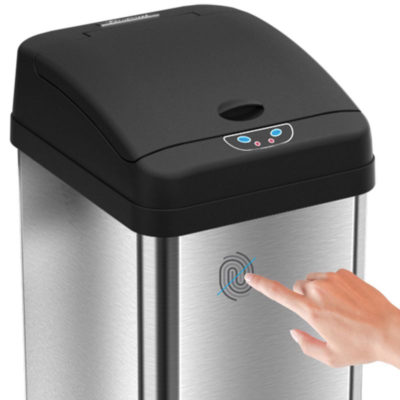 halo quality 13gal Rectangular Stainless Steel Sensor Trash Can