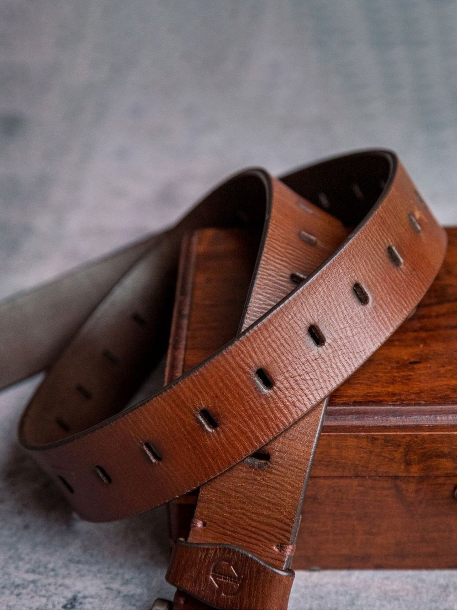 James Aston Alarico Elite Brown Leather Solid Waist Belt