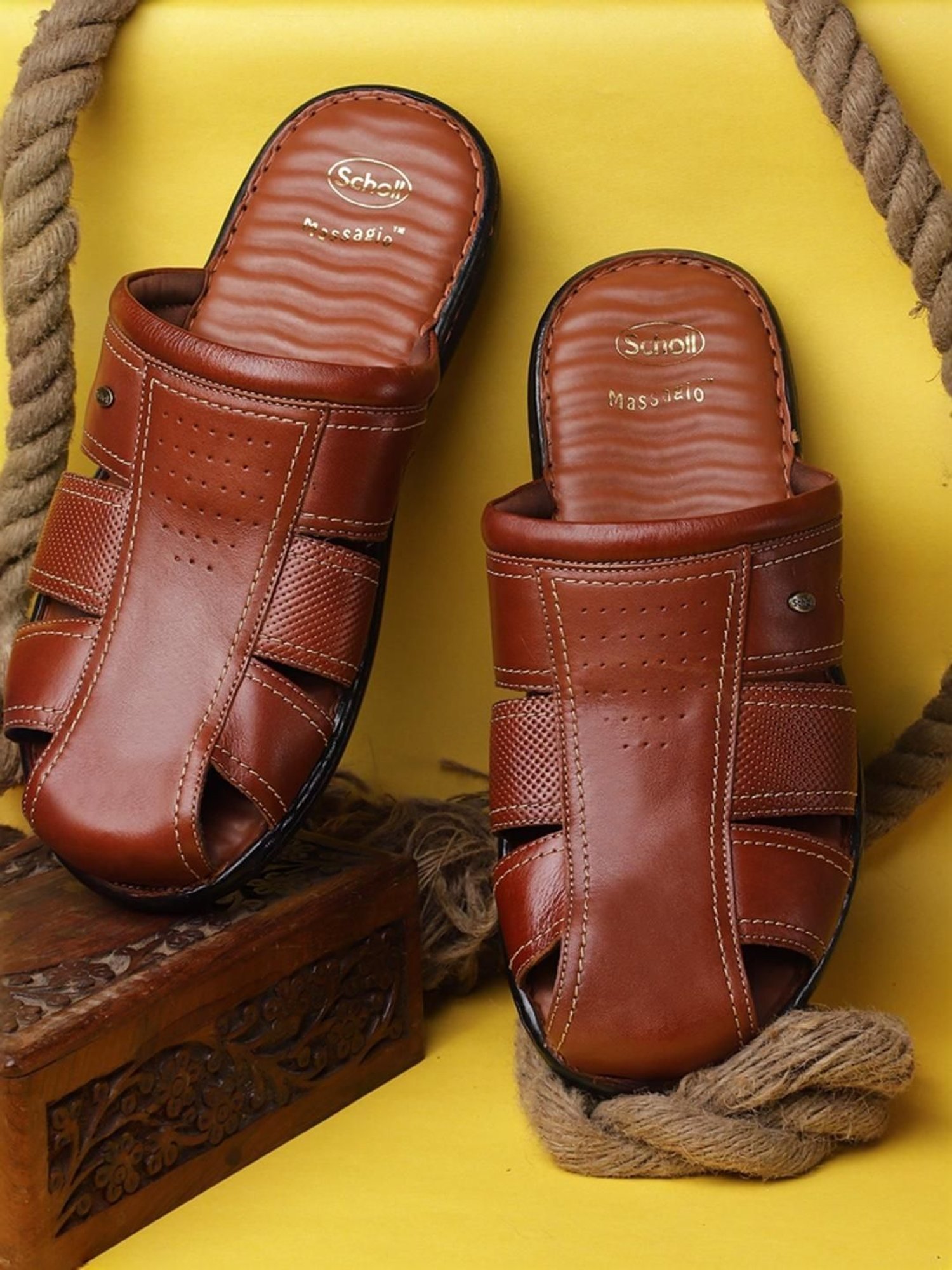 Scholl by Bata Men's JADE NEW Tan Casual Sandals