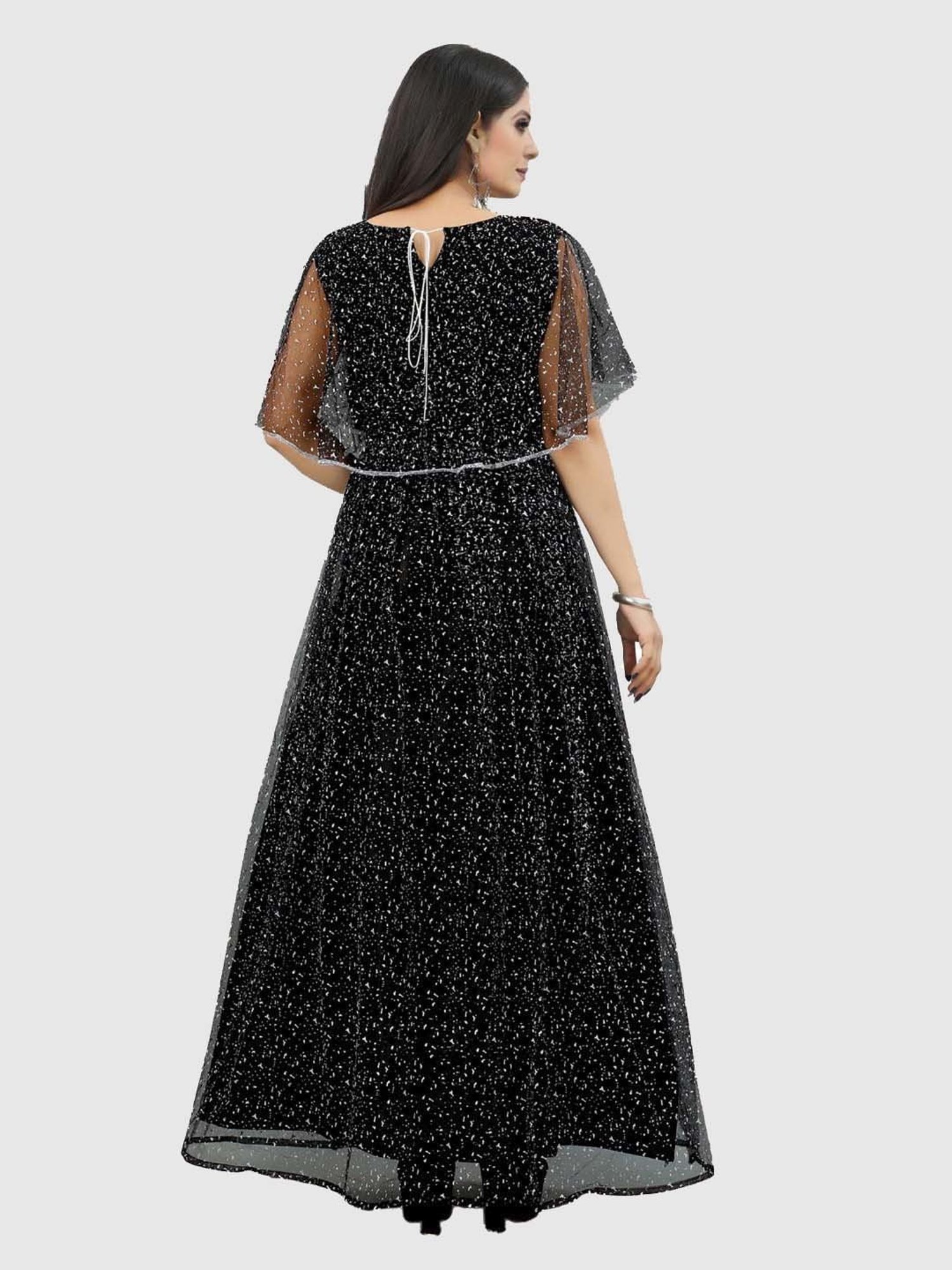 APNISHA Black Printed Maxi Dress