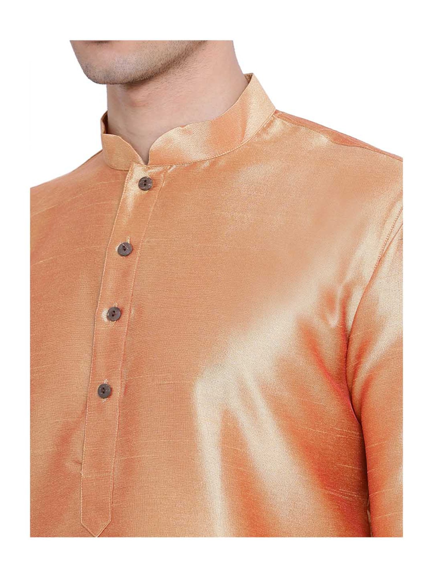 Sanwara Fawn & Beige Solid Kurta & Pyjama Set