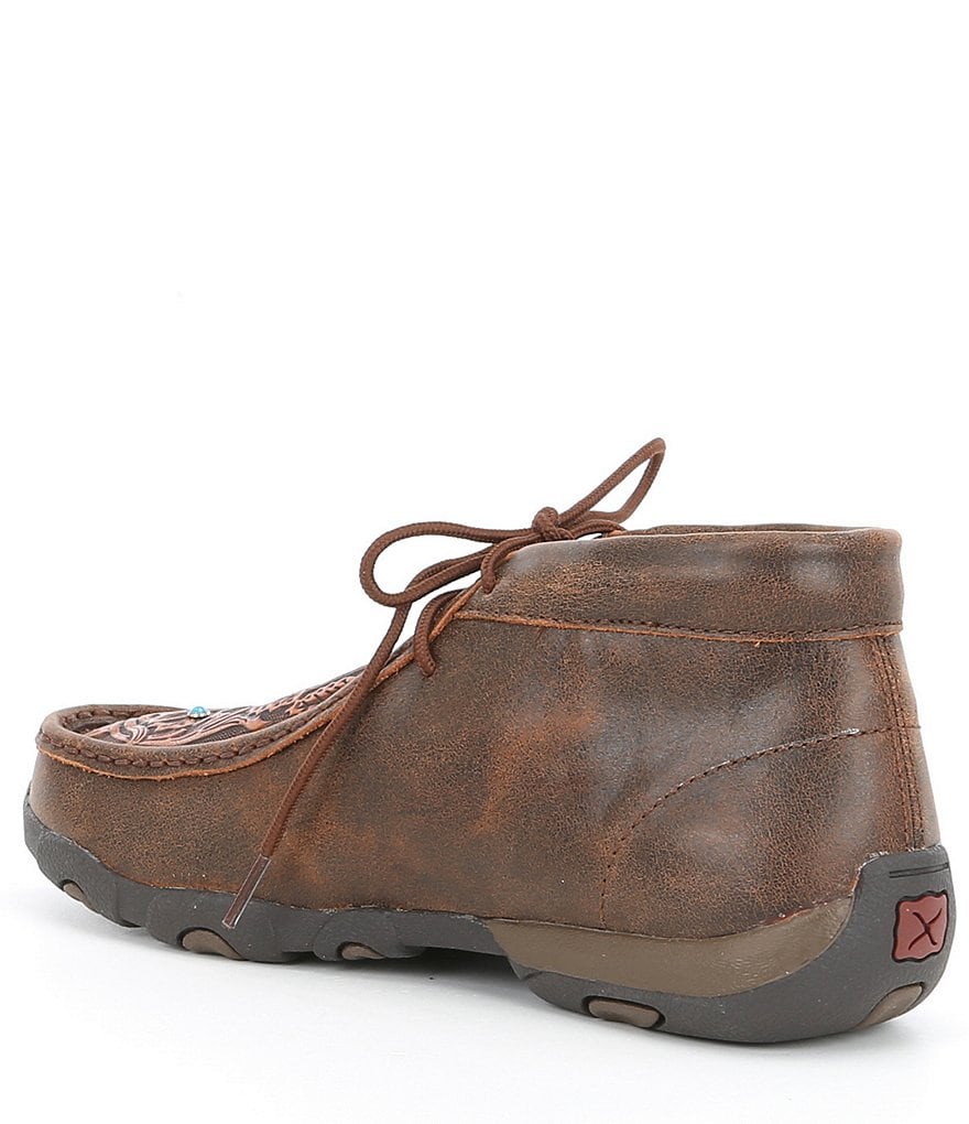 Twisted X Women's Tooled Turquoise Stud Chukka Driving Mocs